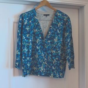 Anne klein 3/4 Sleeve Blue Green White Cardigan Size - XL